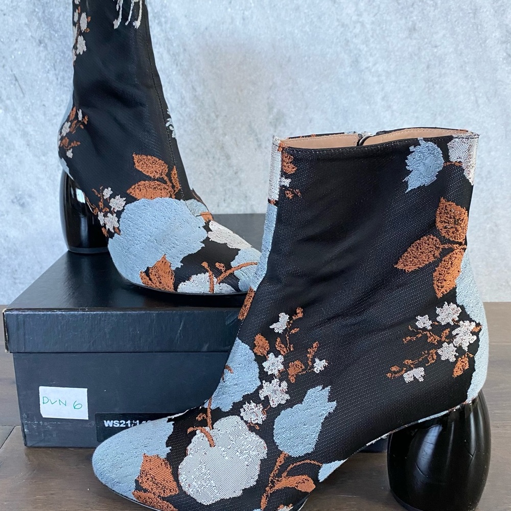 Dries Van Noten booties flower print fabric